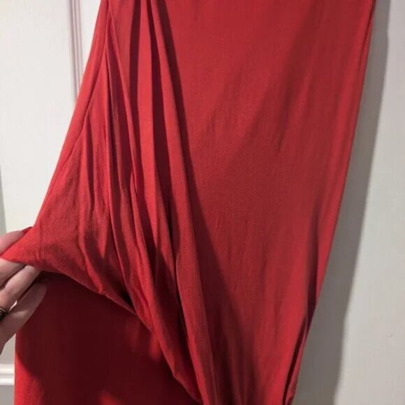 Mcq Alexander Mcqueen | Twisted Drape Dress in Terracotta Orange - Picture 4 of 12